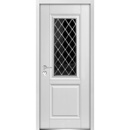 Vdomdoors Front Exterior Prehung Steel Door 36x80 " InswingBallucio 1709  EnamelPanel Inserts Classic BALLUCIO1709ED-BEM-36-RH